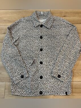 Varley Linwood Oversized Jacket in Washed Cheetah small